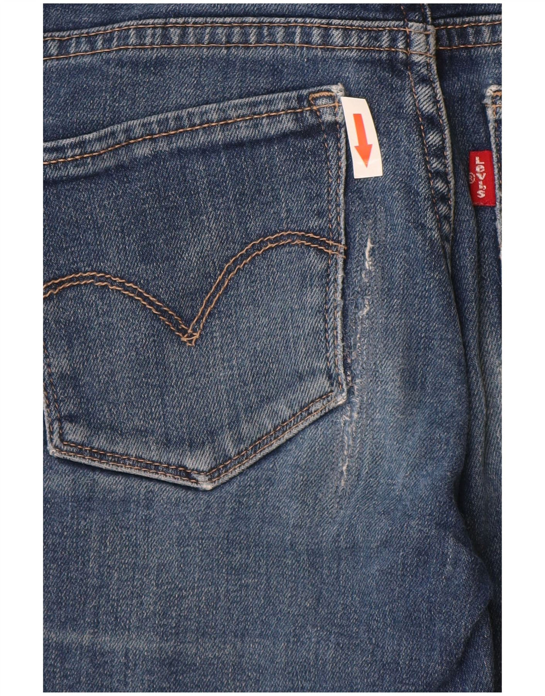 Jeans dritti da donna 714 Levi's taglia 23 W23 L28 cotone blu
