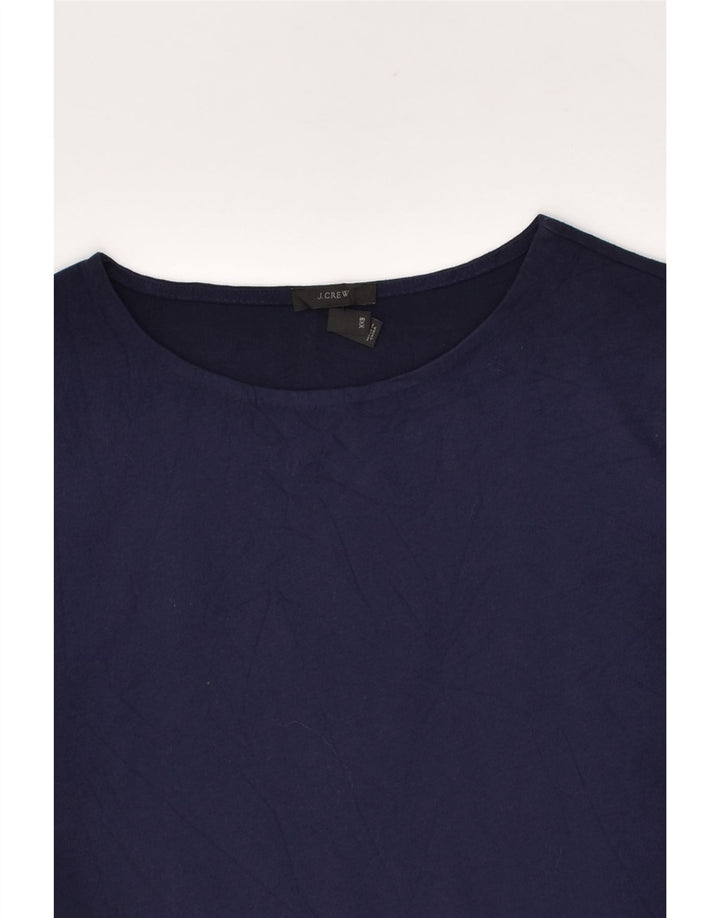 J. CREW Womens Blouse Top UK 2 2XS Navy Blue Cotton | Vintage J. Crew | Thrift | Second-Hand J. Crew | Used Clothing | Messina Hembry 