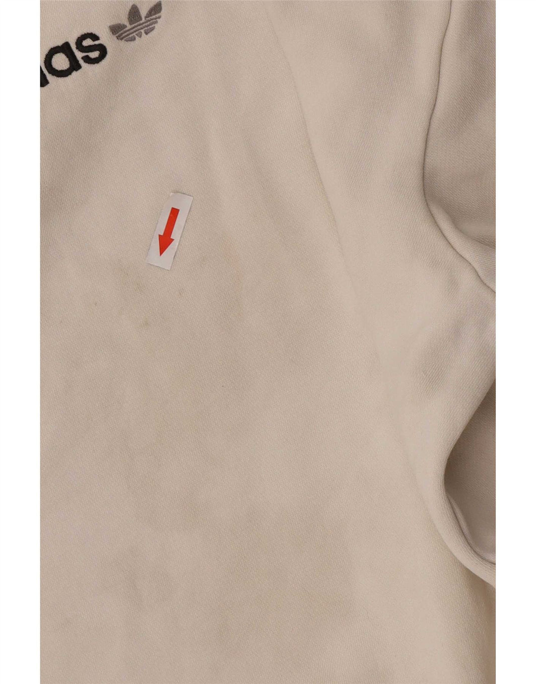 Felpa grafica da donna Adidas Jumper UK 14 cotone bianco sporco medio
