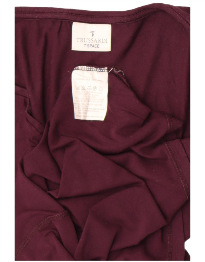 Top Trussardi Donna Manica Lunga UK 12 Viscosa Viola Medio