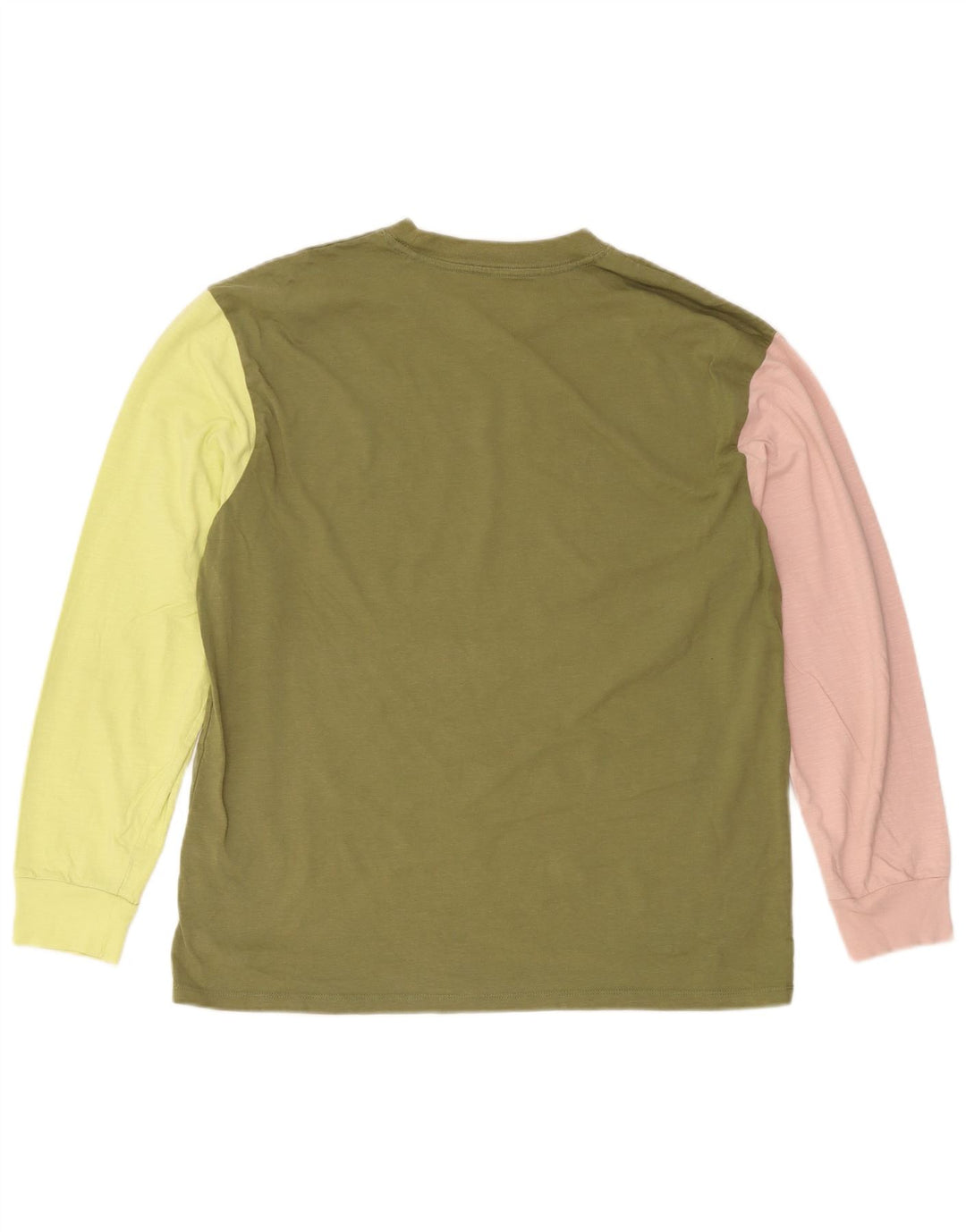 Levi's Uomo Maglietta rilassata a maniche lunghe in cotone color block verde medio