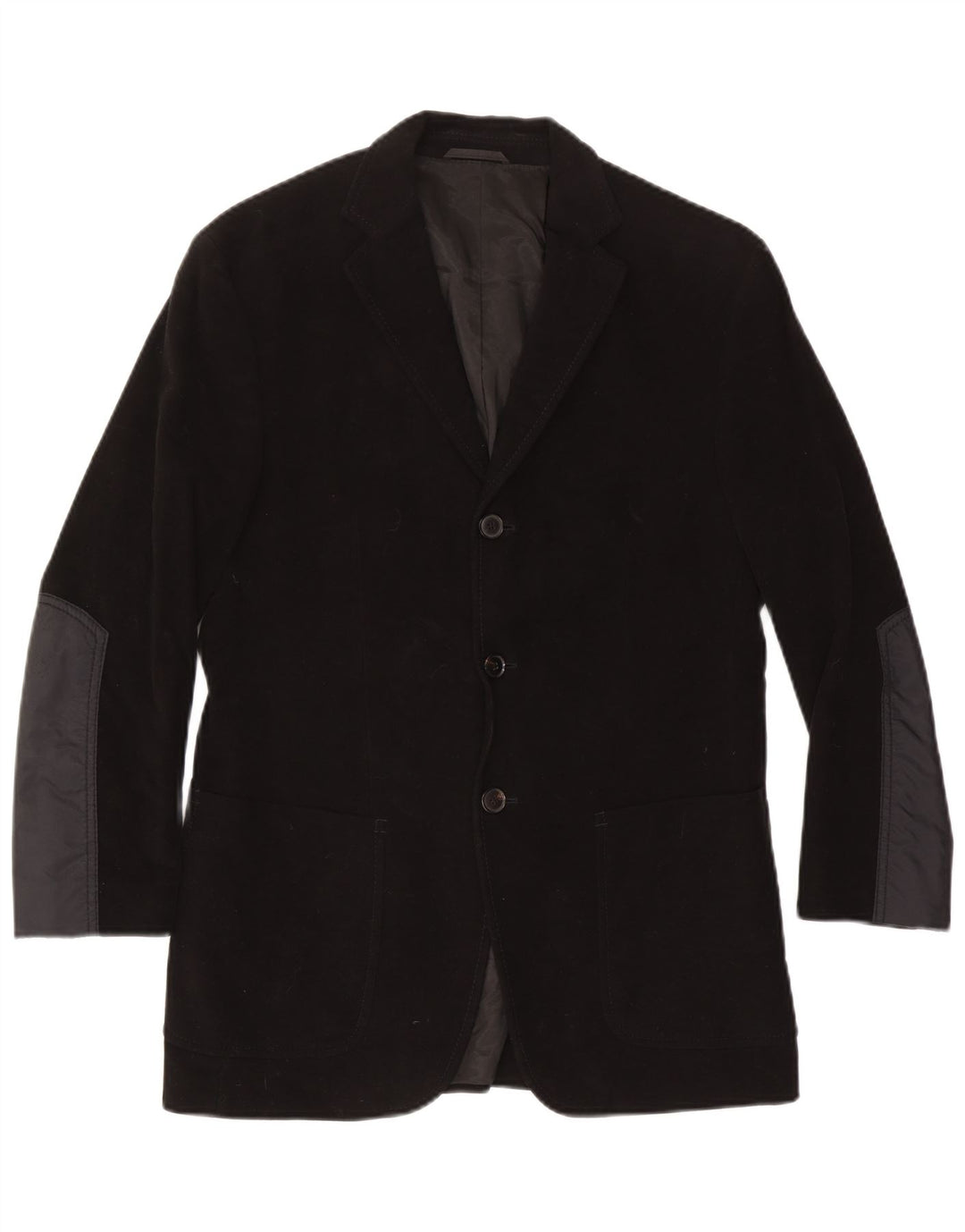 Giacca blazer da uomo a 3 bottoni Hugo Boss IT 46 piccola in cotone color block nero