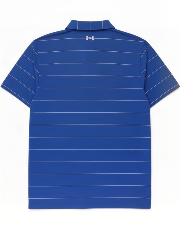 Polo Under Armour da uomo Heat Gear, grande in poliestere a righe blu
