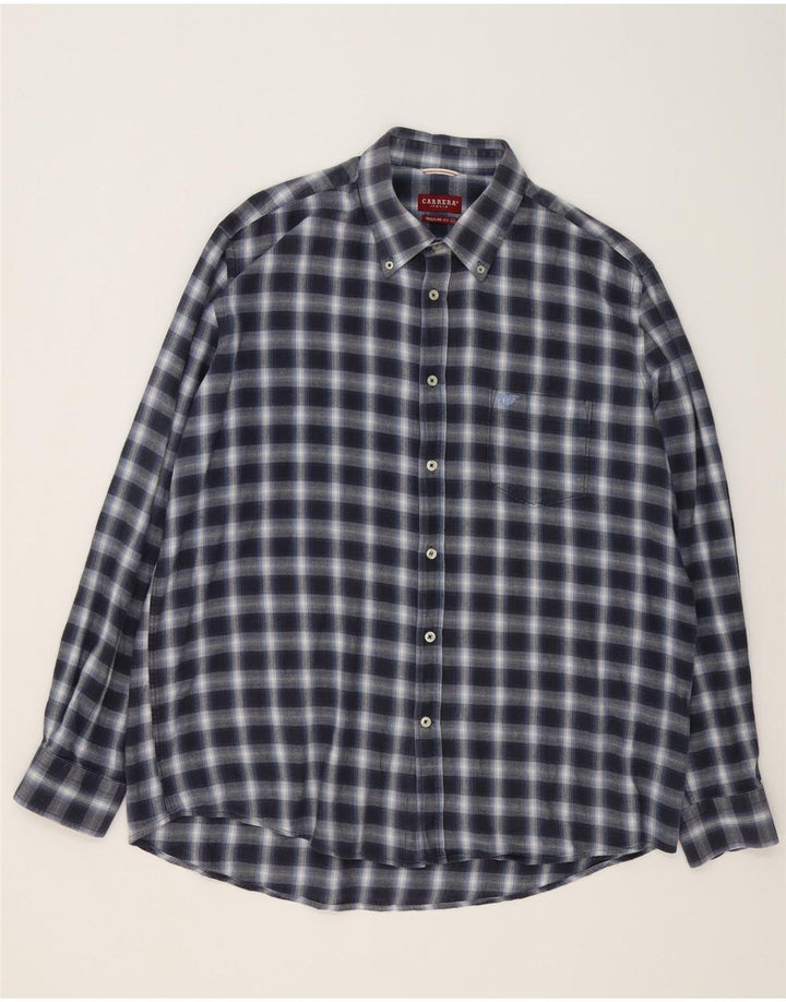 CARRERA Camicia da uomo in flanella vestibilità regolare 2XL Blu navy a quadri