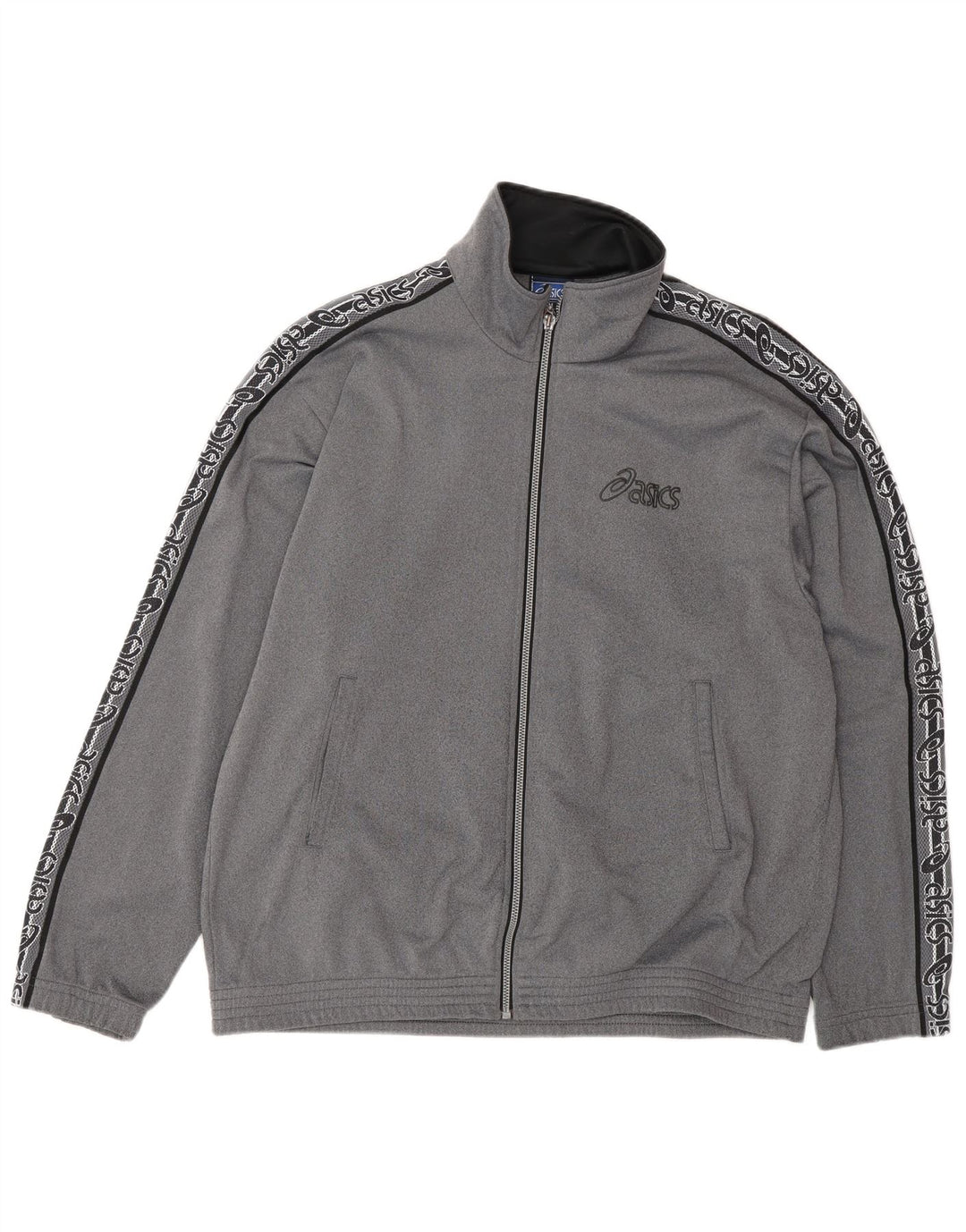 Giacca da ginnastica grafica Asics da uomo di colore grigio medio