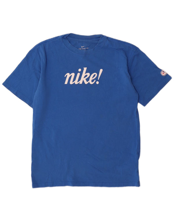 T-shirt grafica da uomo Nike Top Small in cotone blu