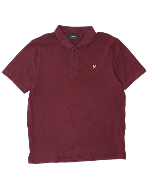 Polo da uomo LYLE & SCOTT 2XL in cotone bordeaux