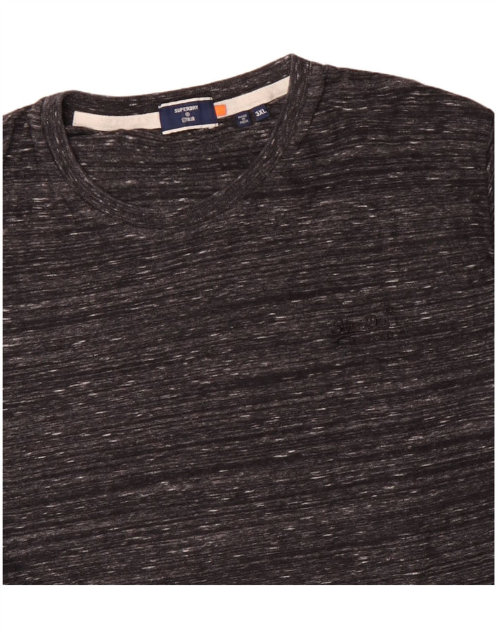 Top da uomo a manica lunga SUPERDRY 3XL cotone chiazzato grigio
