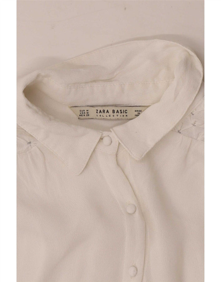 Camicia Zara da donna a maniche lunghe, vestibilità regolare, UK 12, colore bianco medio