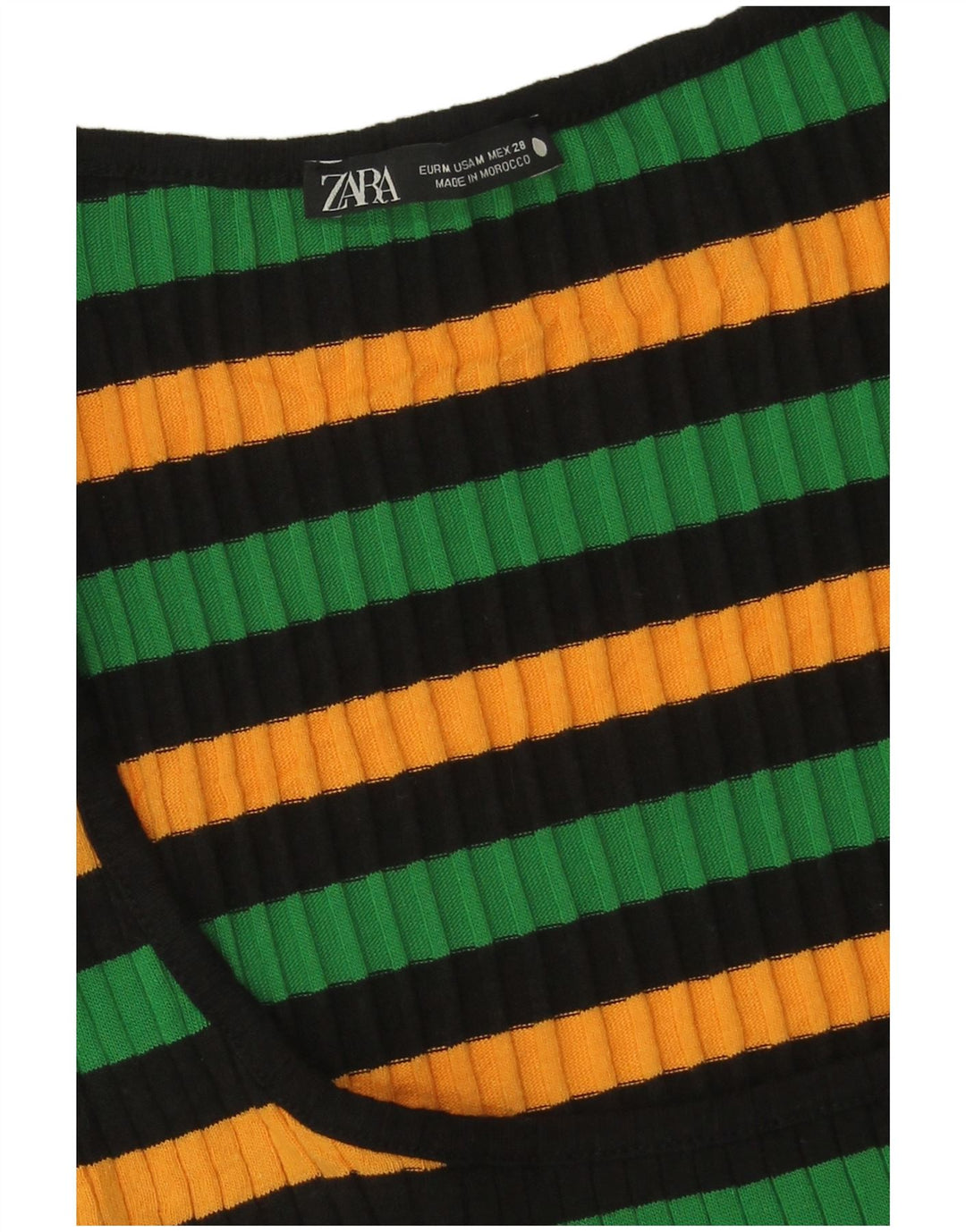 Top corto da donna Zara UK 12 medio a righe multicolore