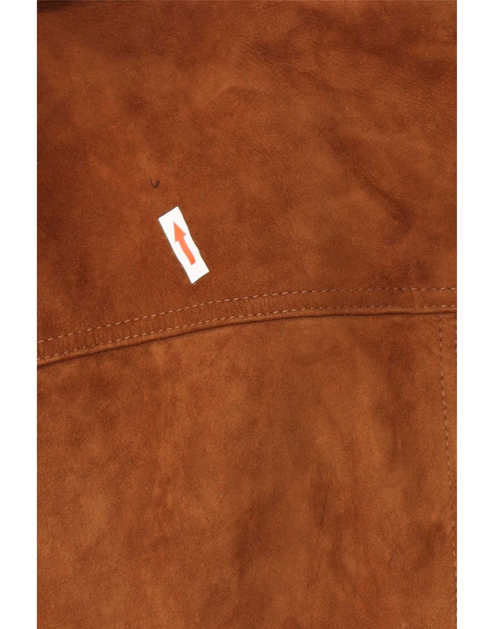 Giacca vintage in pelle scamosciata da uomo UK 38 in pelle marrone medio