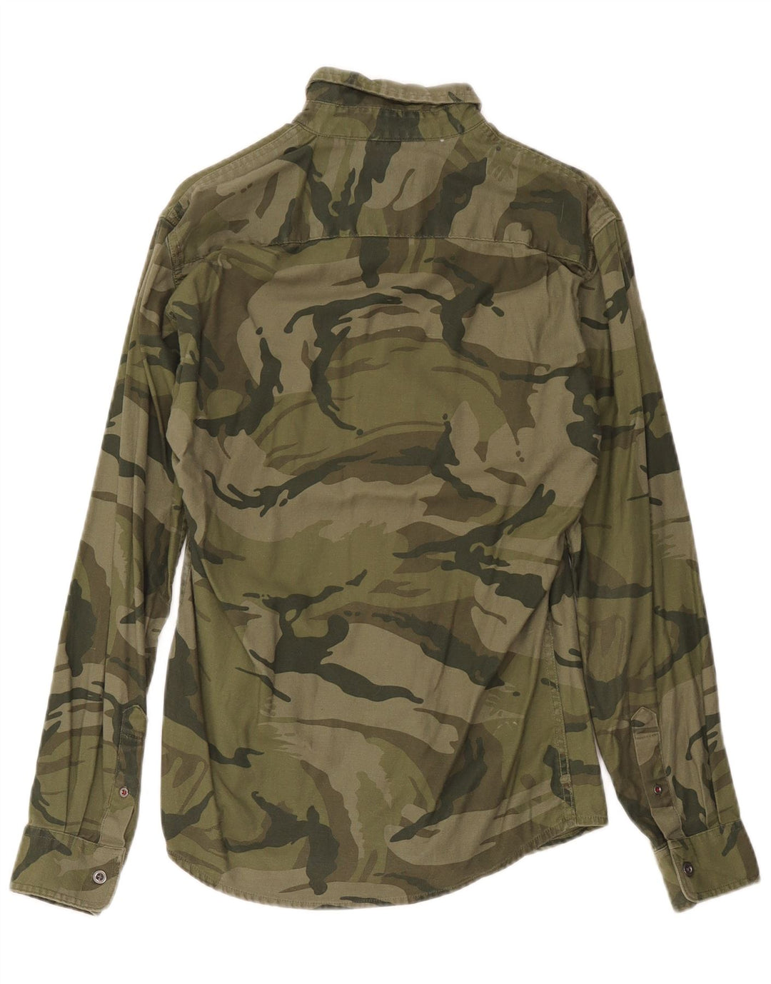 Camicia da uomo Wrangler piccola in cotone mimetico kaki