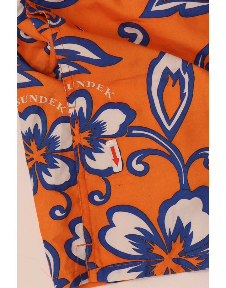 Pantaloncini da bagno grafici da uomo Sundek Poliestere floreale arancione medio