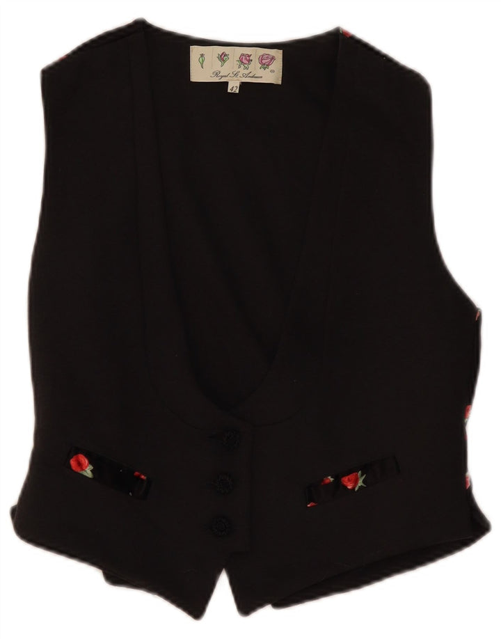 Gilet Vintage da Donna IT 44 Cotone Floreale Grigio Medio