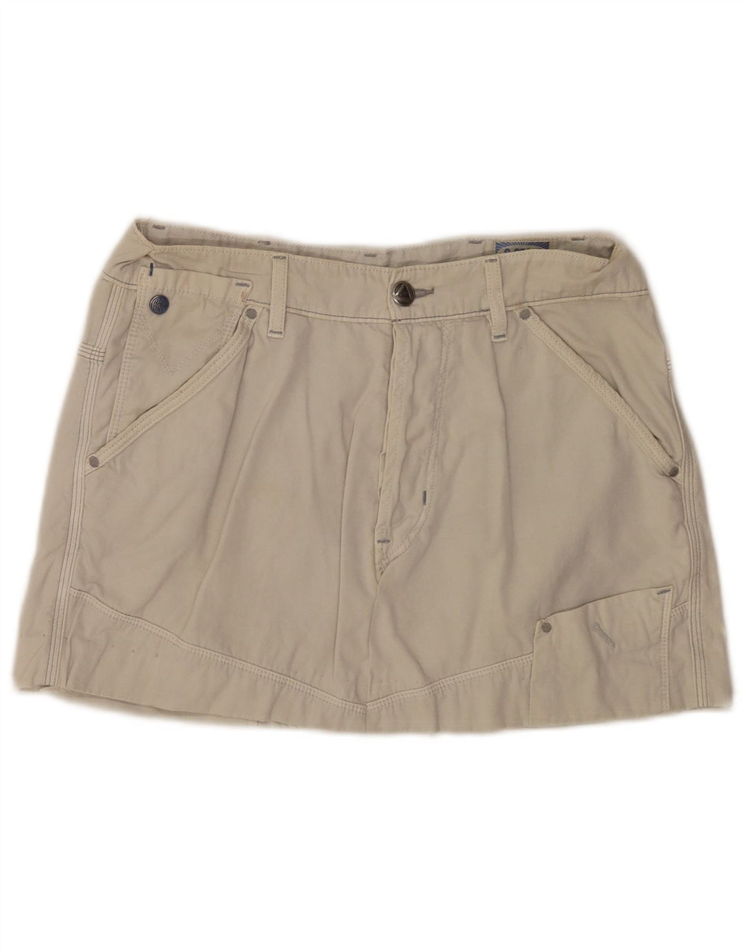 Minigonna grafica da donna G-Star W32 grande in cotone beige