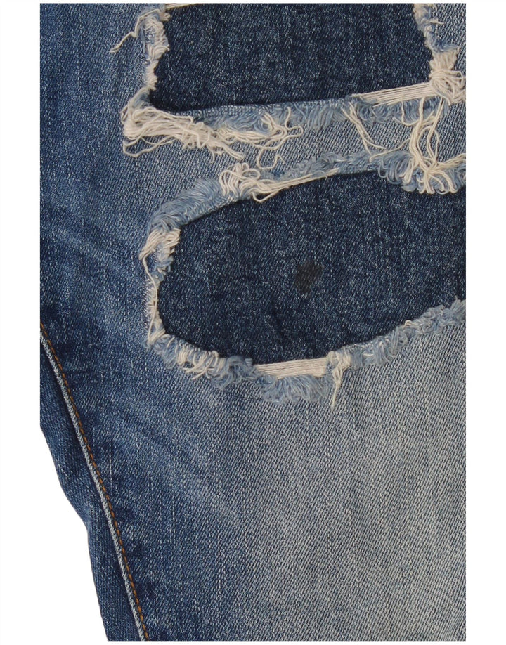 Jeans corti invecchiati ZARA da uomo EU 38 piccolo W30 L26 cotone blu