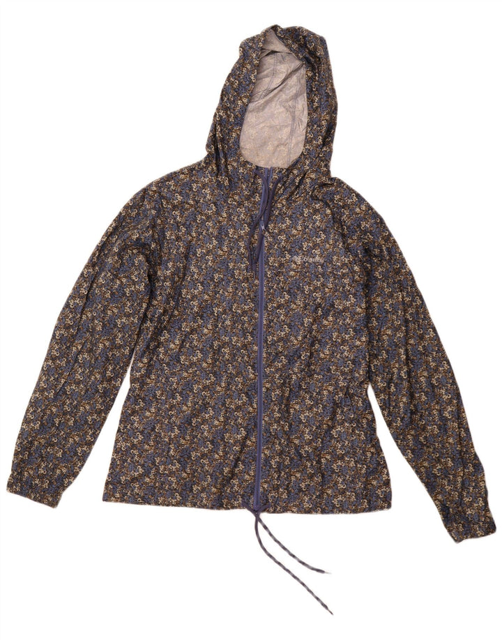 Giacca antipioggia con cappuccio da donna COLUMBIA UK 14 media floreale multicolore
