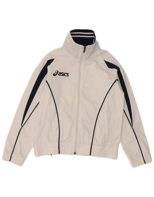 Giacca da tuta grafica da ragazzo Asics, 7-8 anni, colore bianco