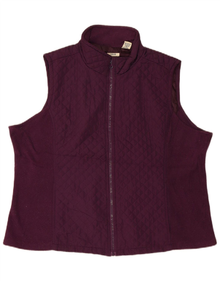 Gilet trapuntato da donna Izod UK 20 2XL Poliestere marrone