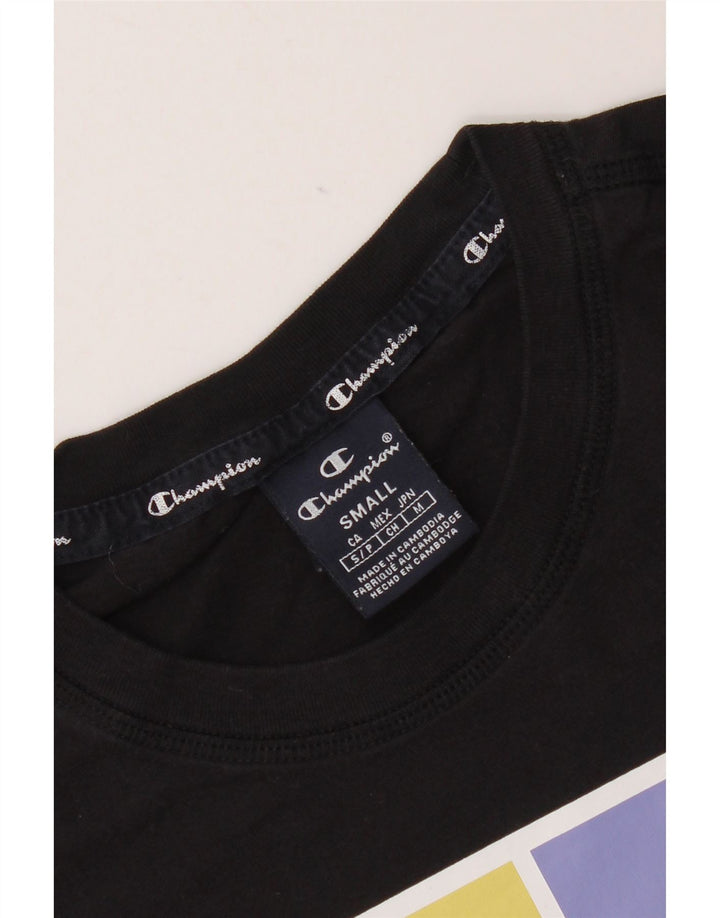 T-shirt grafica da uomo Champion Top piccola nera