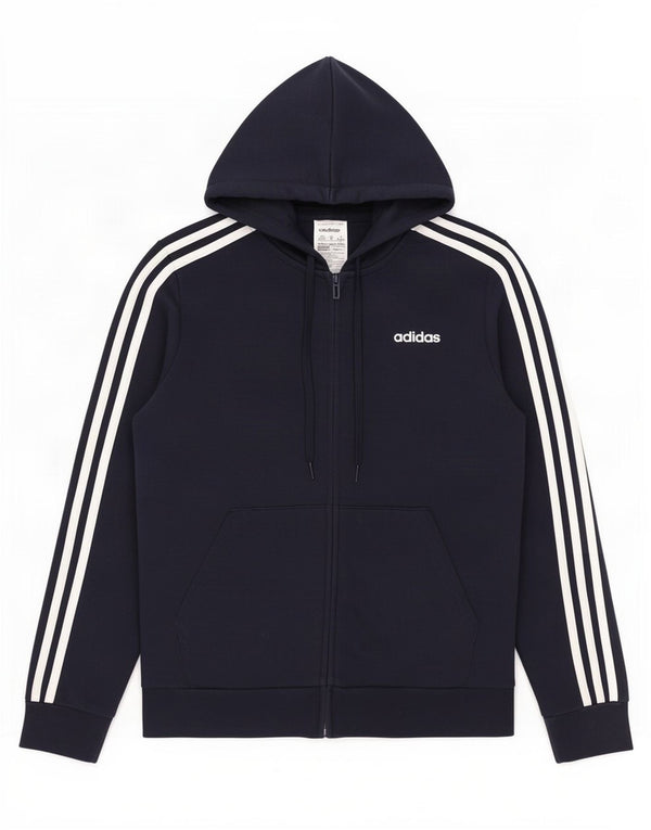 Maglione con cappuccio e zip da donna Adidas UK 12/14 Cotone blu navy medio