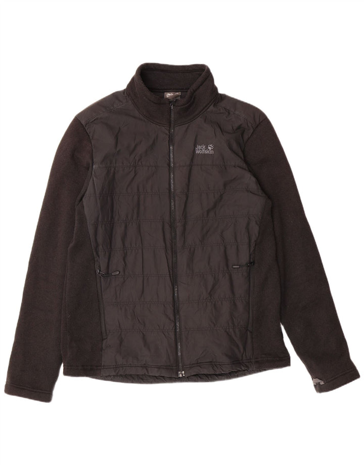 JACK WOLFSKIN Giacca in pile da uomo UK 44/46 XL Poliestere nero