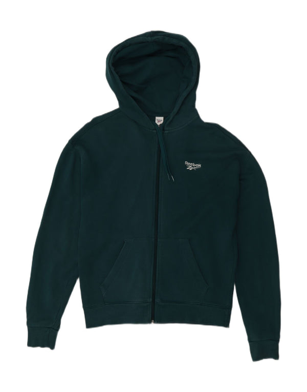 REEBOK Felpa con cappuccio e zip da uomo piccola in cotone verde