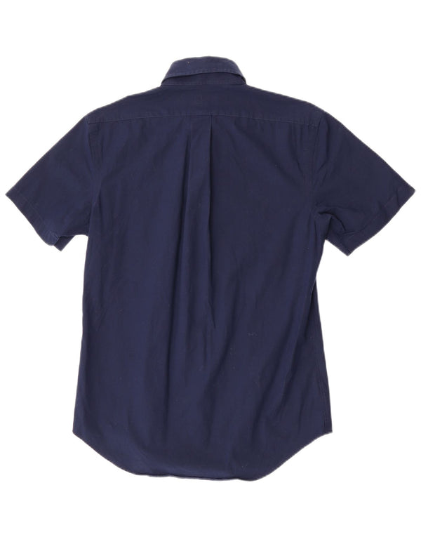 Polo Ralph Lauren Camicia da uomo a maniche corte vestibilità personalizzata piccola in cotone blu navy