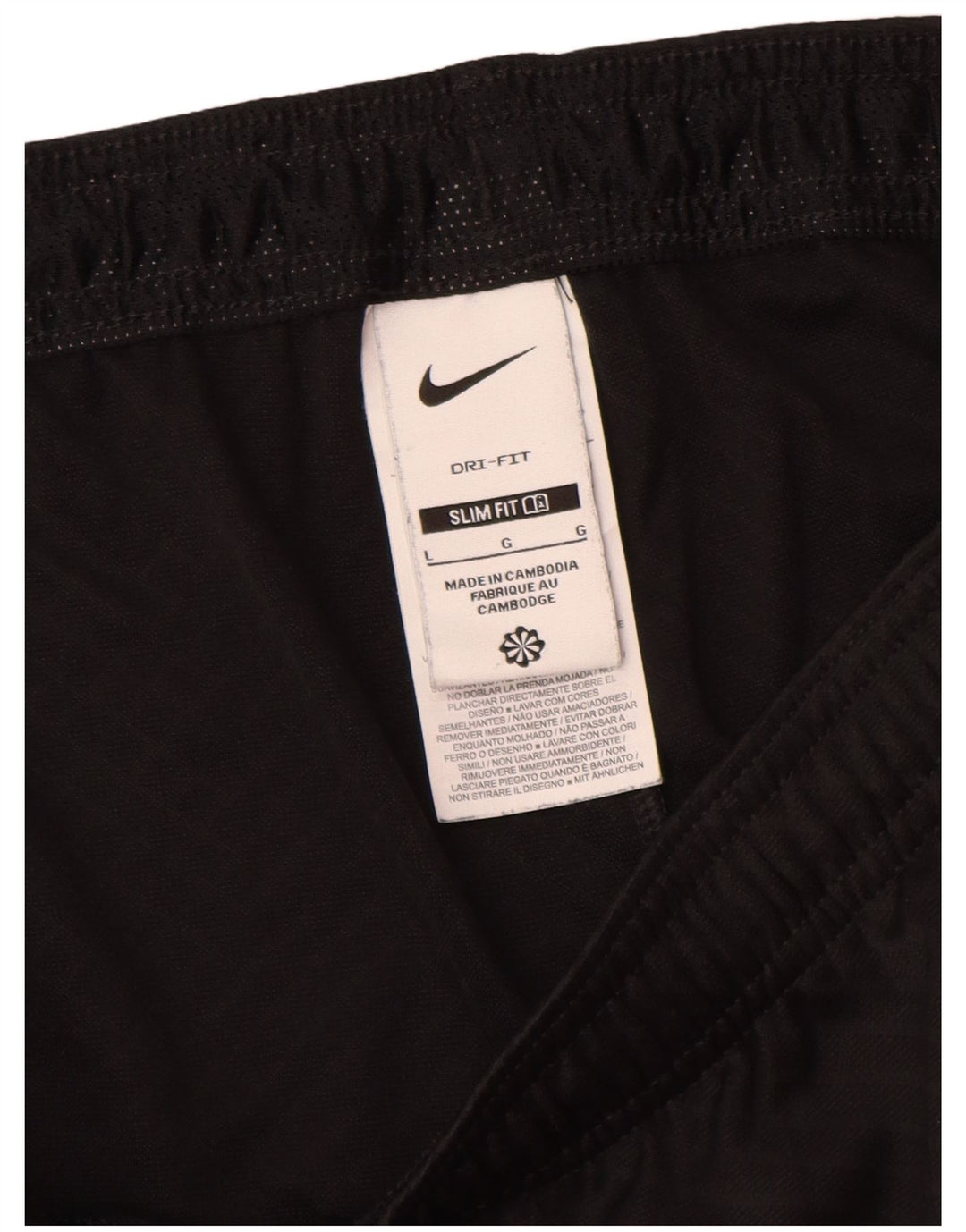 Pantaloncini sportivi Nike Climalite Slim Fit da uomo, grandi, in poliestere color block nero