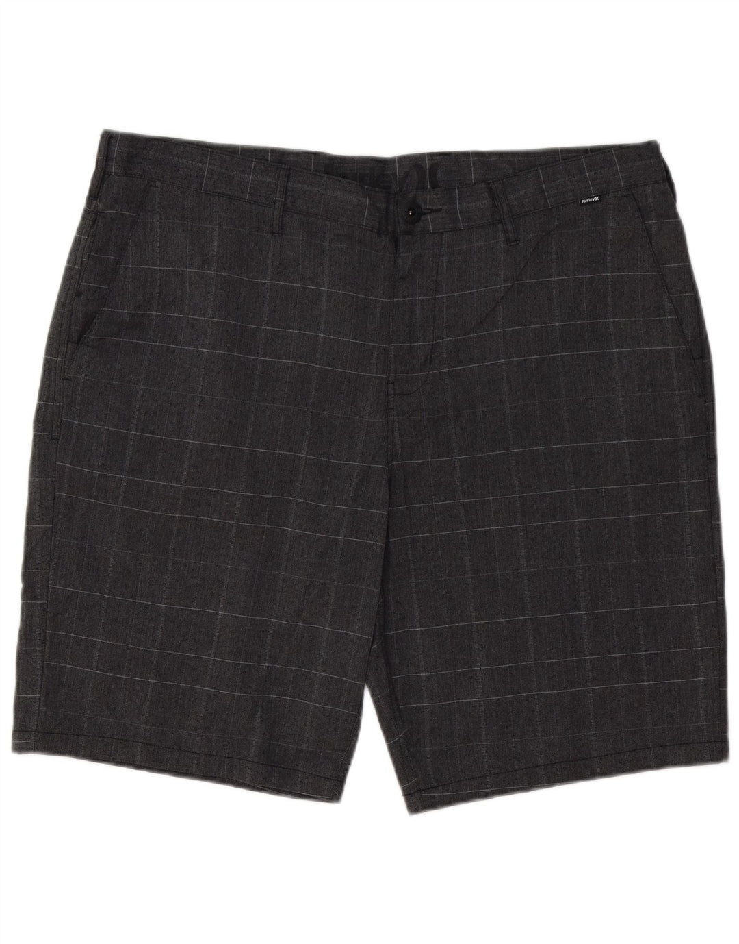 Pantaloncini chino da uomo HURLEY W38 XL poliestere a quadri grigi