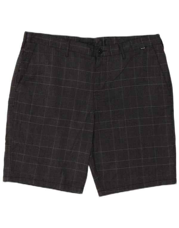 Pantaloncini chino da uomo HURLEY W38 XL poliestere a quadri grigi