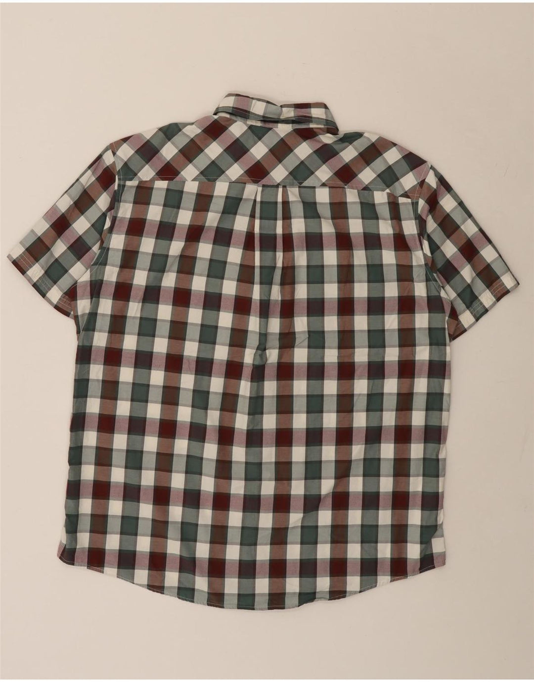 EDDIE BAUER Camicia a maniche corte da uomo in cotone a quadri multicolore grande