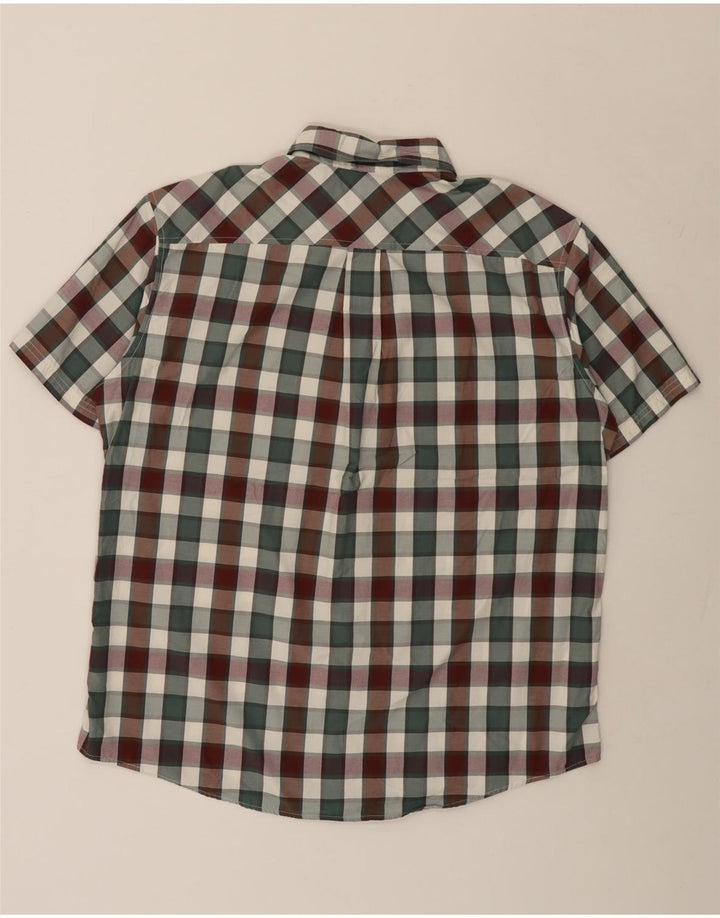 EDDIE BAUER Camicia a maniche corte da uomo in cotone a quadri multicolore grande