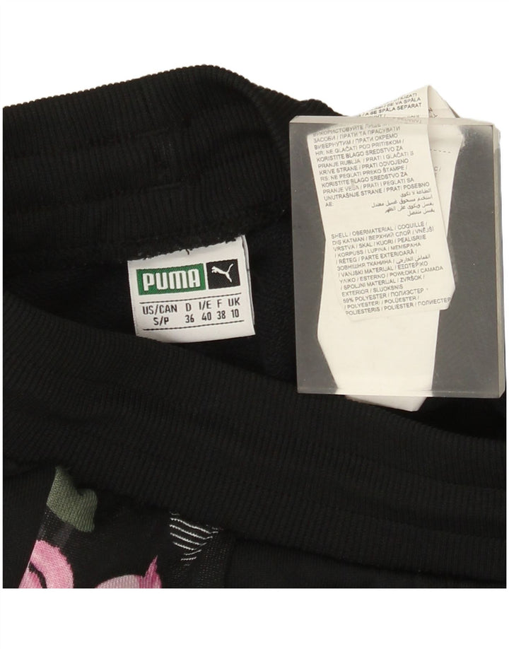 Pantaloni della tuta da donna Puma UK 10 Small Nero Floreale Poliestere