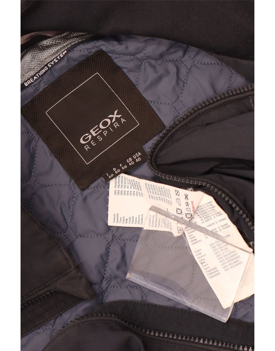 Giubbotto bomber Geox da uomo Respira UK 40 grande poliestere nero