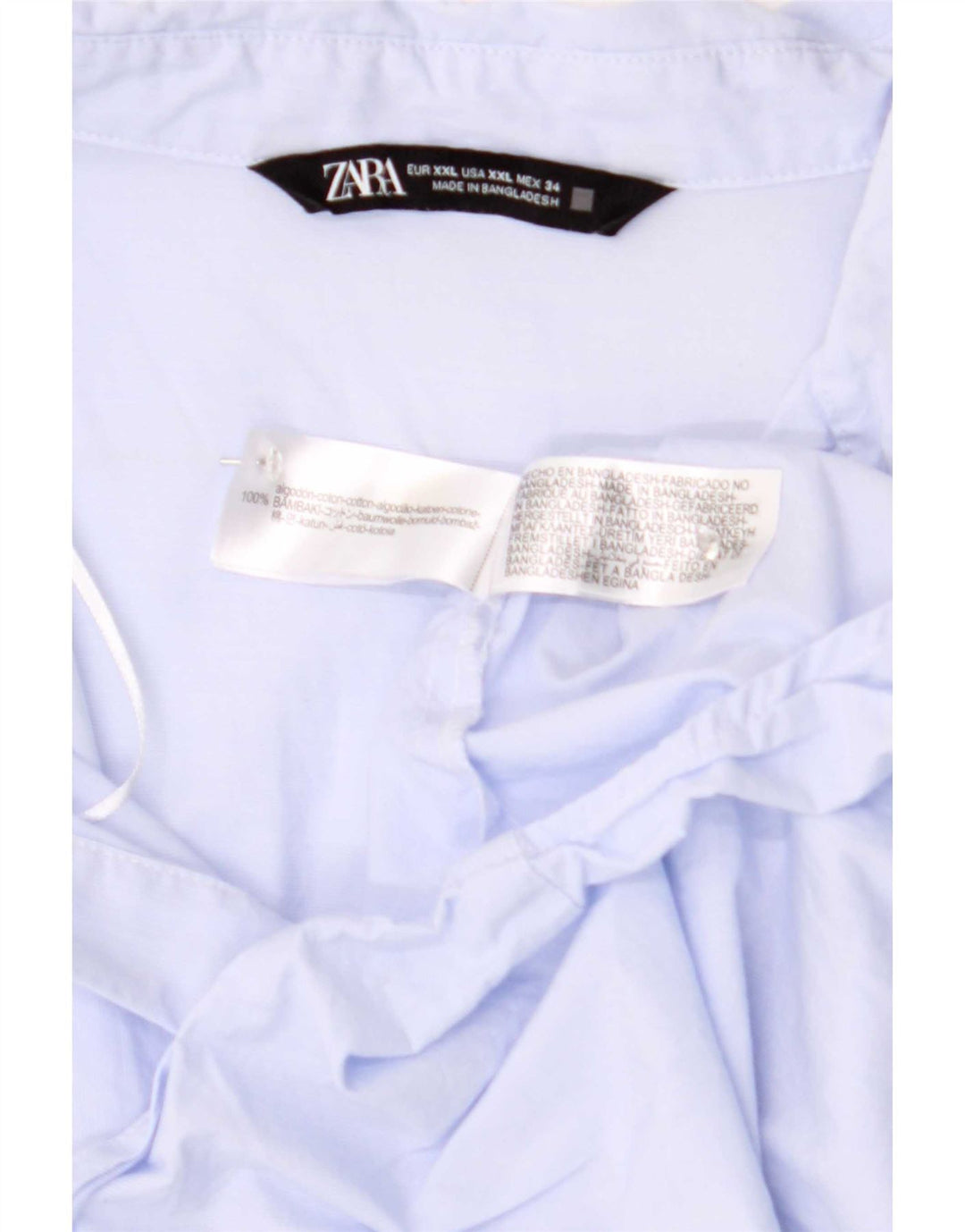 Camicia Zara da donna UK 20 2XL cotone blu