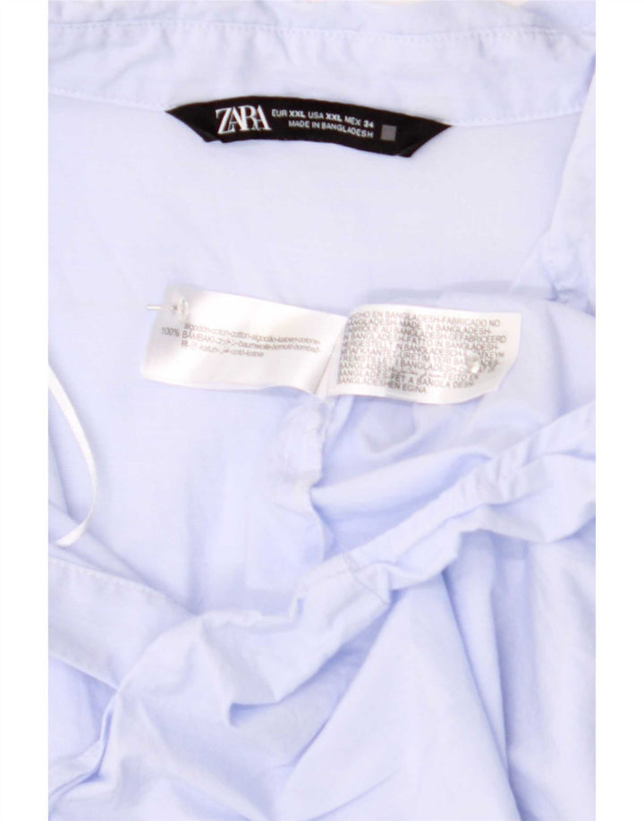 Camicia Zara da donna UK 20 2XL cotone blu