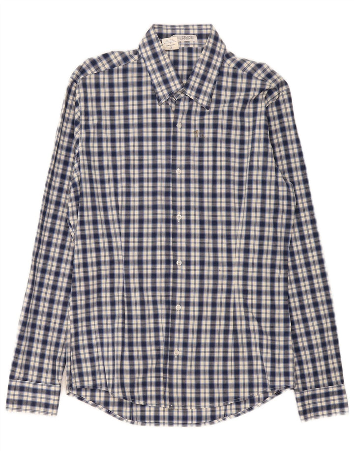 Camicia da uomo Naracamicie in cotone a quadri blu navy medio