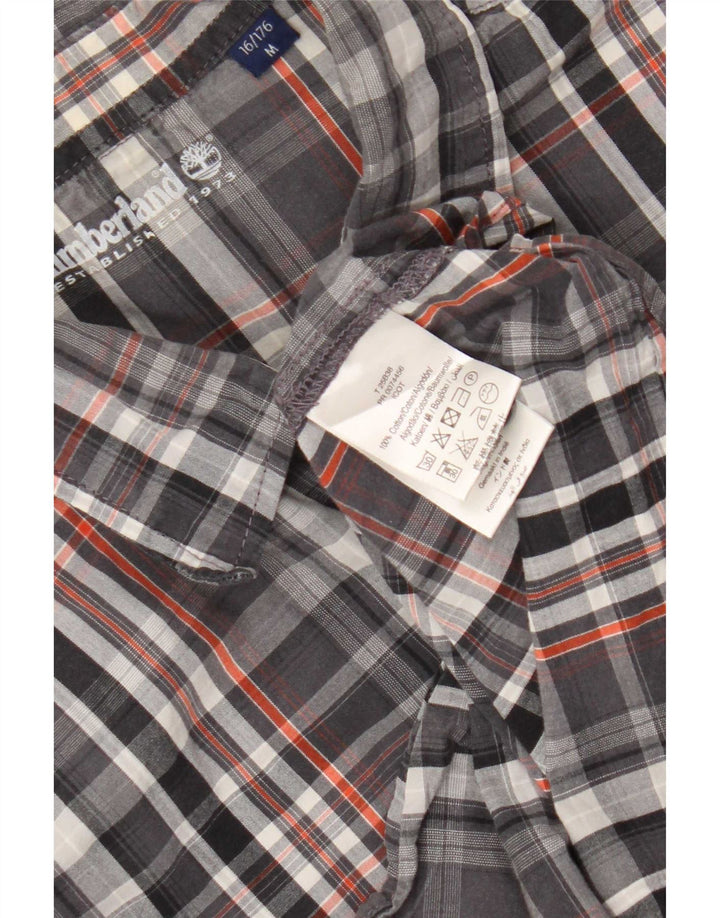 Camicia in flanella da ragazzo Timberland media 15-16 anni in cotone scozzese grigio