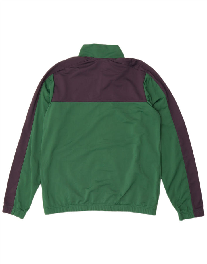 Giacca da tuta da uomo Nike in poliestere color block verde medio