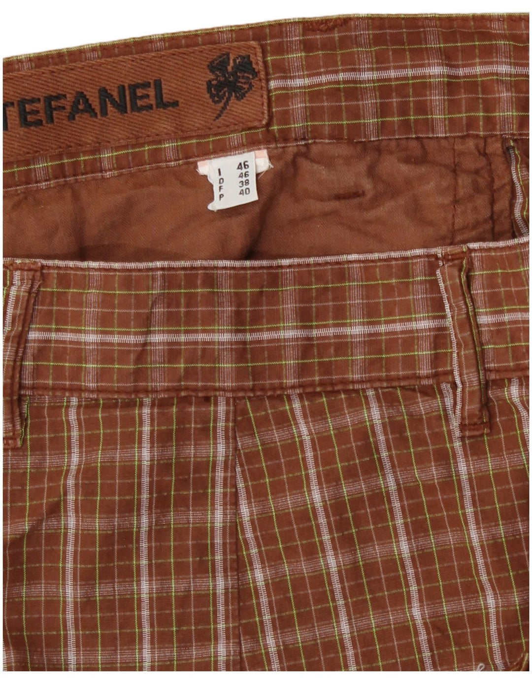 Pantaloncini cargo da uomo Stefanel IT 46 Small W30 Marrone a quadri