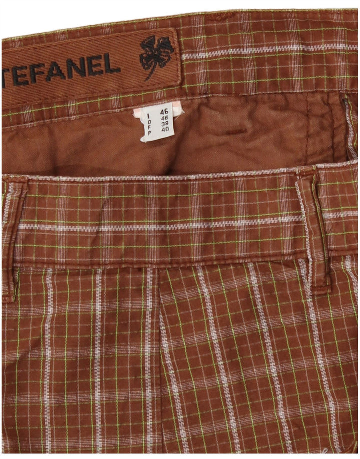 Pantaloncini cargo da uomo Stefanel IT 46 Small W30 Marrone a quadri
