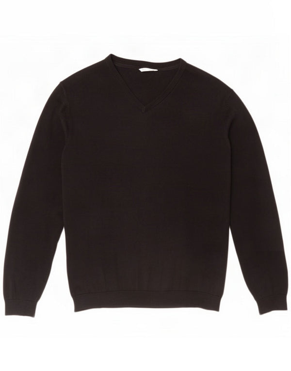Marks & Spencer Maglione con scollo a V da bambino 15-16 anni XL Cotone nero