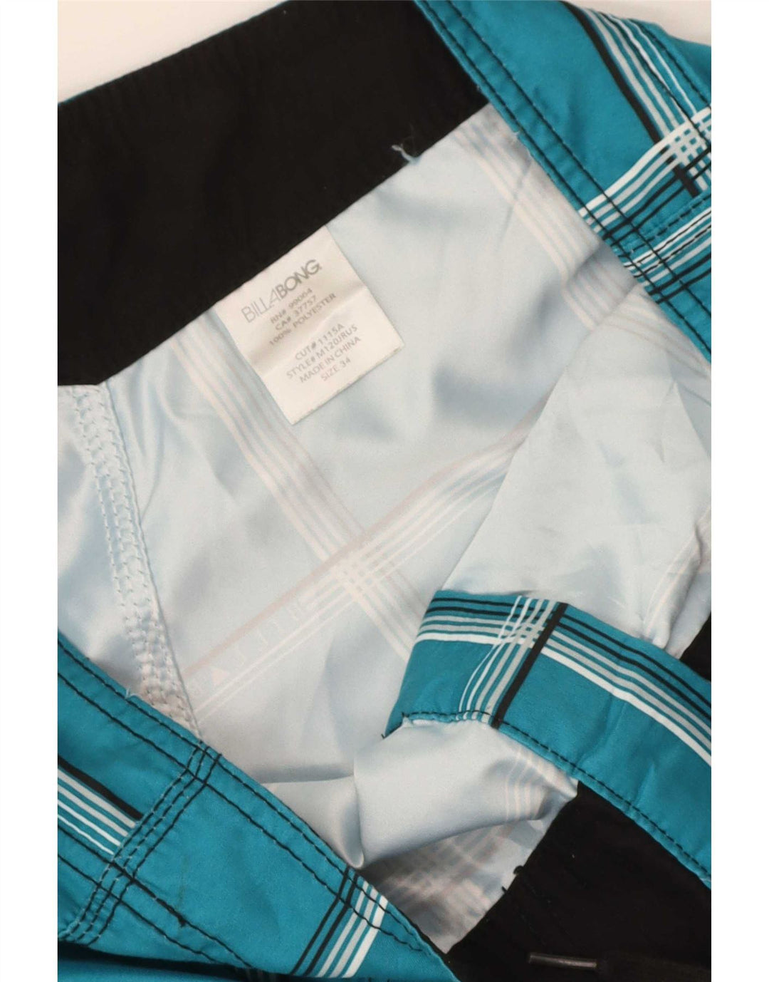 Pantaloncini da bagno da uomo Billabong grandi in poliestere a quadri blu