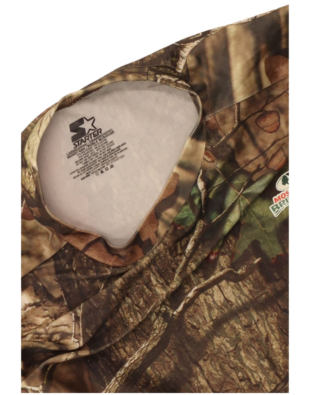 Starter Top da uomo con grafica Mossy Oak a maniche lunghe UK 42/44 Large Marrone