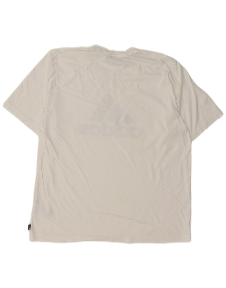 T-shirt grafica da uomo ADIDAS Top grande in cotone bianco