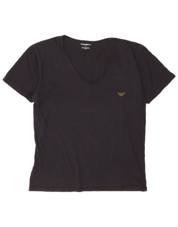 T-shirt grafica da donna Emporio Armani Top IT 52 2XL Cotone nero