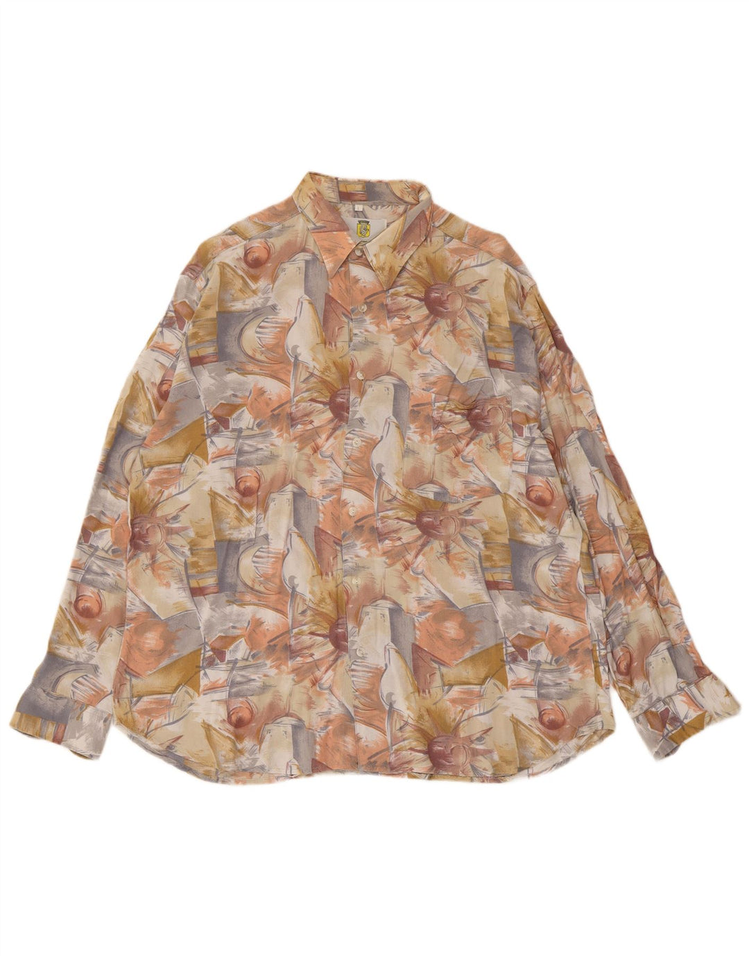 Camicia da uomo con motivo astratto VINTAGE grande multicolore
