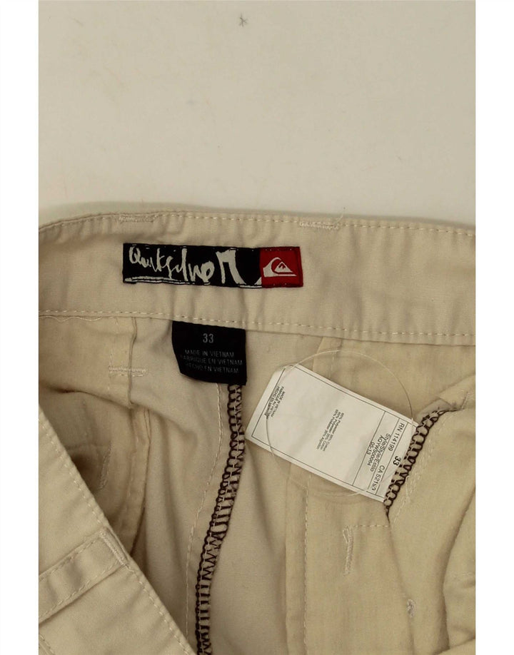 Pantaloncini chino vintage da uomo W33 poliestere beige medio