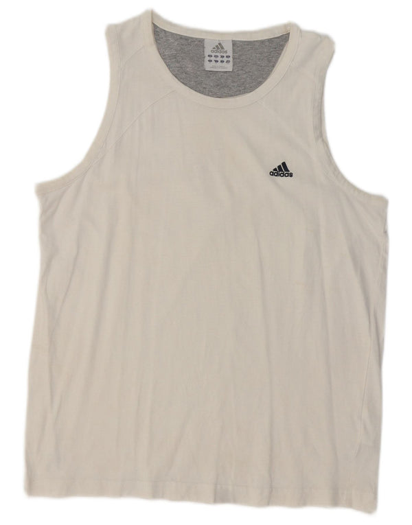 Canotta Adidas da uomo in cotone bianco medio